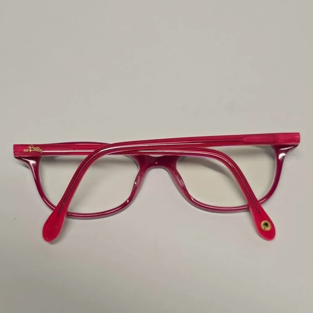 Lilly Pulitzer Girls Pink Burgundy Eyeglasses Frames 45-15-125